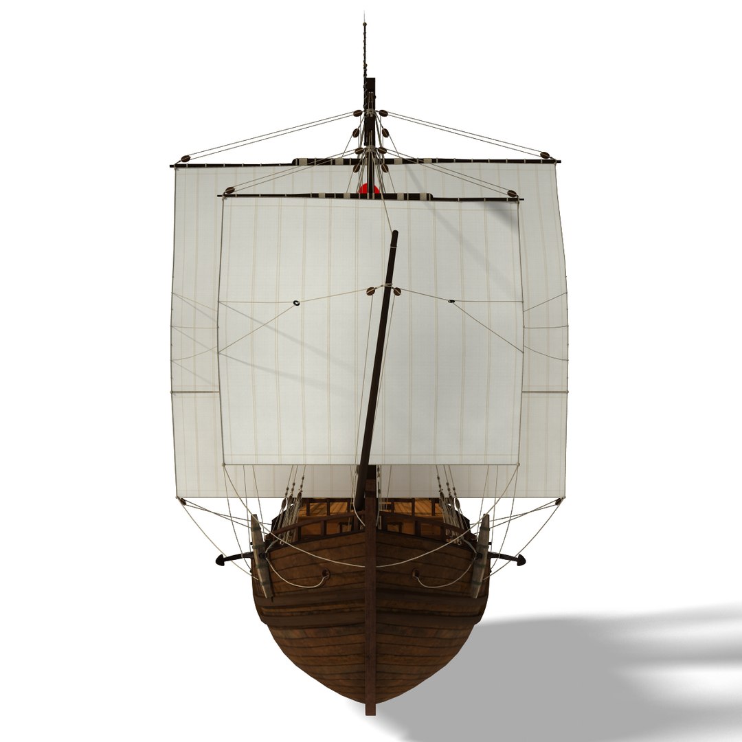 Caravel Sails Ship 3d Model