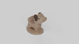 3D model Wooden Carving Dog Theme Showpiece