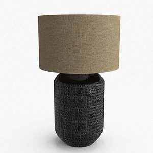 3D Matilde Table Lamp With Burlap Drum Shade model