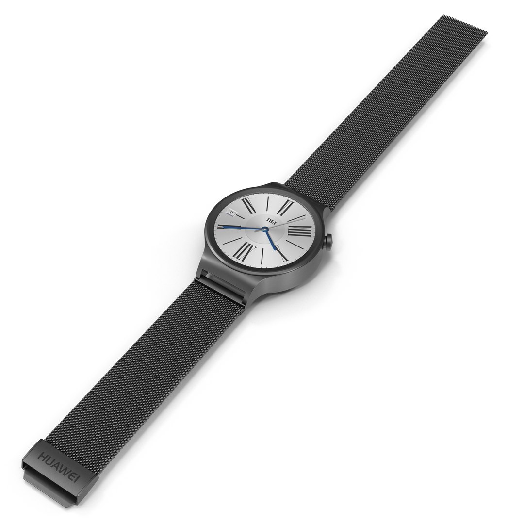 Huawei Watch Dark Metal Band 3D Model 3D model preview