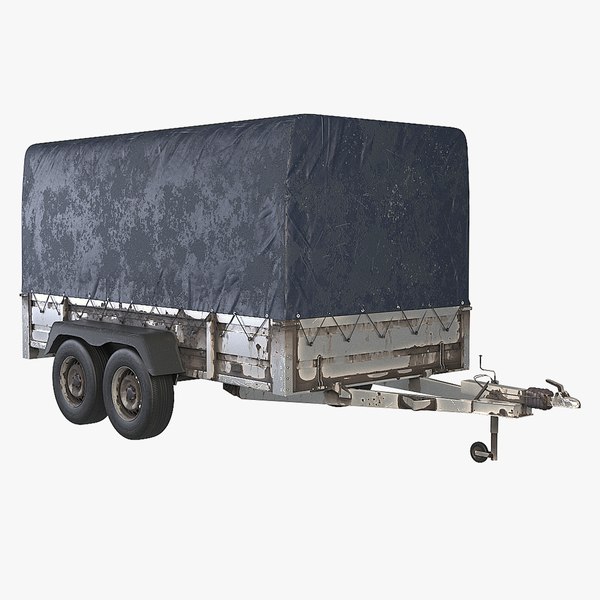 Utility Tandem-axle Car Trailer with Cover Rusted model