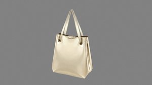 cartoon white leather handbag for women 3D model