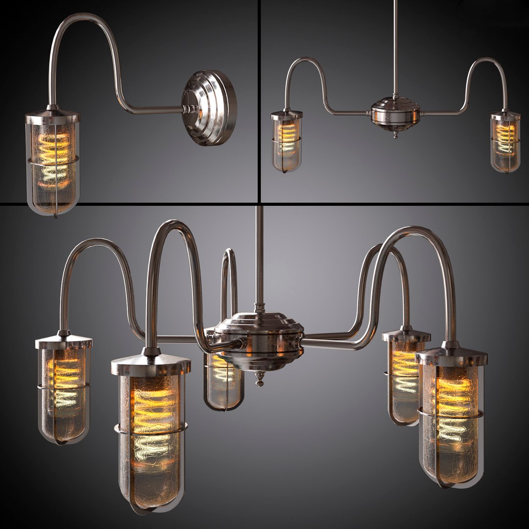 3d Model Chandelier Wall Lamp Dune