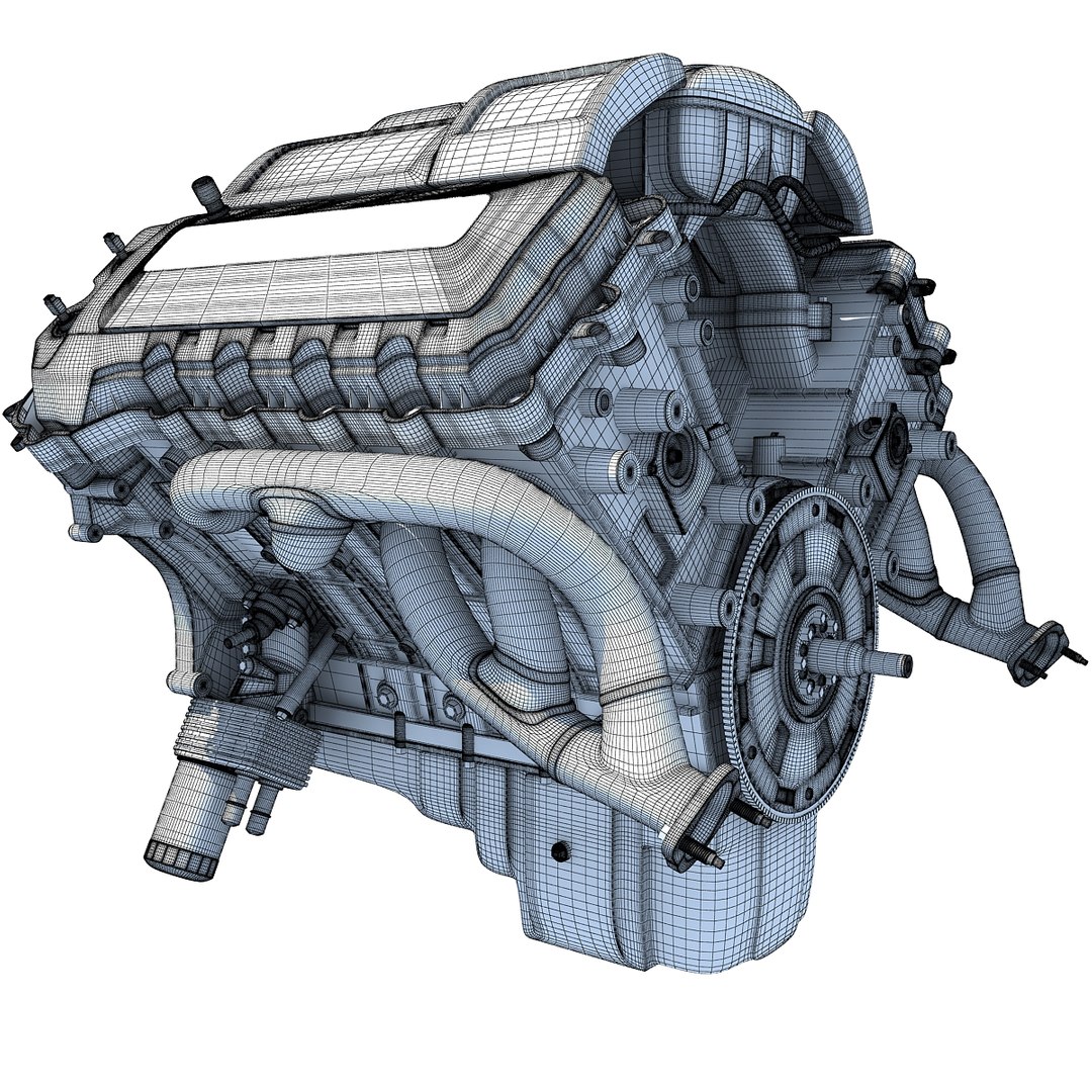 V8 Engine 3d Model