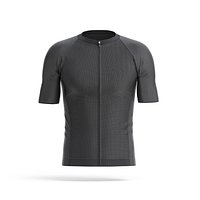 Black Men Cycling Jersey - bicycle zipper sport t-shirt