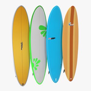 surfboard funboard set 3d model
