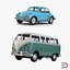 retro volkswagen cars 3d 3ds