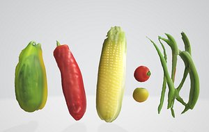 3D Minimalist Vegetable 3D Asset Collection