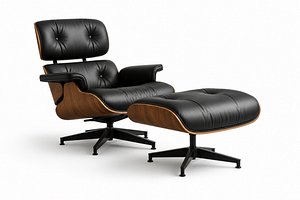 3D Mid Century Lounge Chair 3D Model Premium Leather PBR Assets