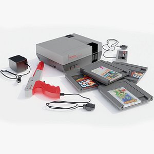 Nintendo Entertainment NES Console Controllers and Cartridges