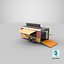 3D Three Detailed Food Trucks