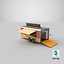 3D Three Detailed Food Trucks