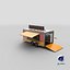 3D Three Detailed Food Trucks