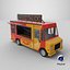 3D Three Detailed Food Trucks