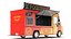 3D Three Detailed Food Trucks