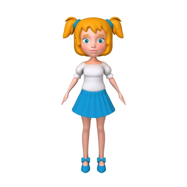 girl cartoon 3D model