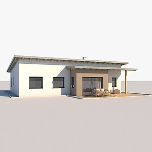3D model contemporary house