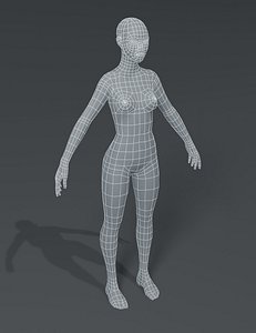3D female body base mesh