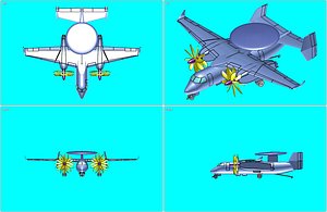 Yak-44 (Rev) AEW Aircraft Solid Assembly Model
