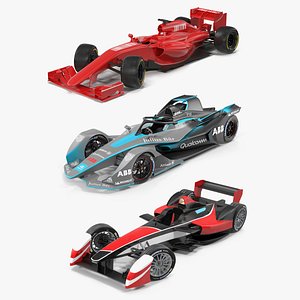 Rigged Formula Cars 3D Models Collection 2