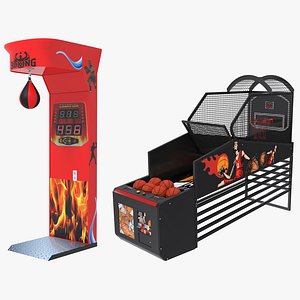 3D Basketball and Boxing Arcade model
