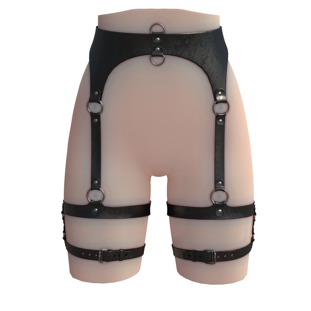 BDSM Leather Hips Belt Portupeya Harness Model - TurboSquid 1790083