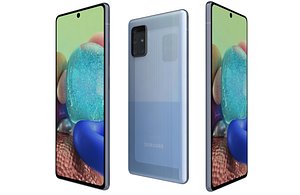 Samsung Galaxy A71 5G Blue Low Poly 3D model