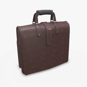 3D Old Vintage Leather Bag Low-poly PBR model