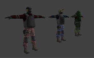 3D Military Soldier Pack model