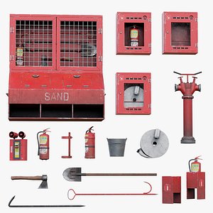3D Fire Equipment Collection Realtime model