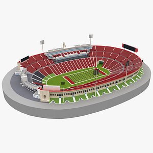 LA Memorial Coliseum Stadium 3d Model