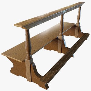 3D Church pew model