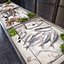 Showcase with fish and seafood
