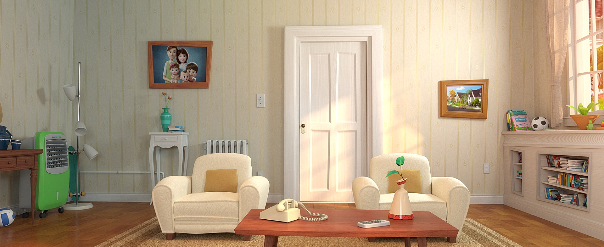 cartoon living room