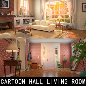 Cartoon Hall Living Room 3D model