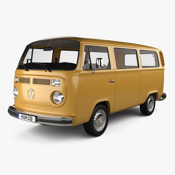 3D Volkswagen Transporter T2 Passenger Van with HQ interior