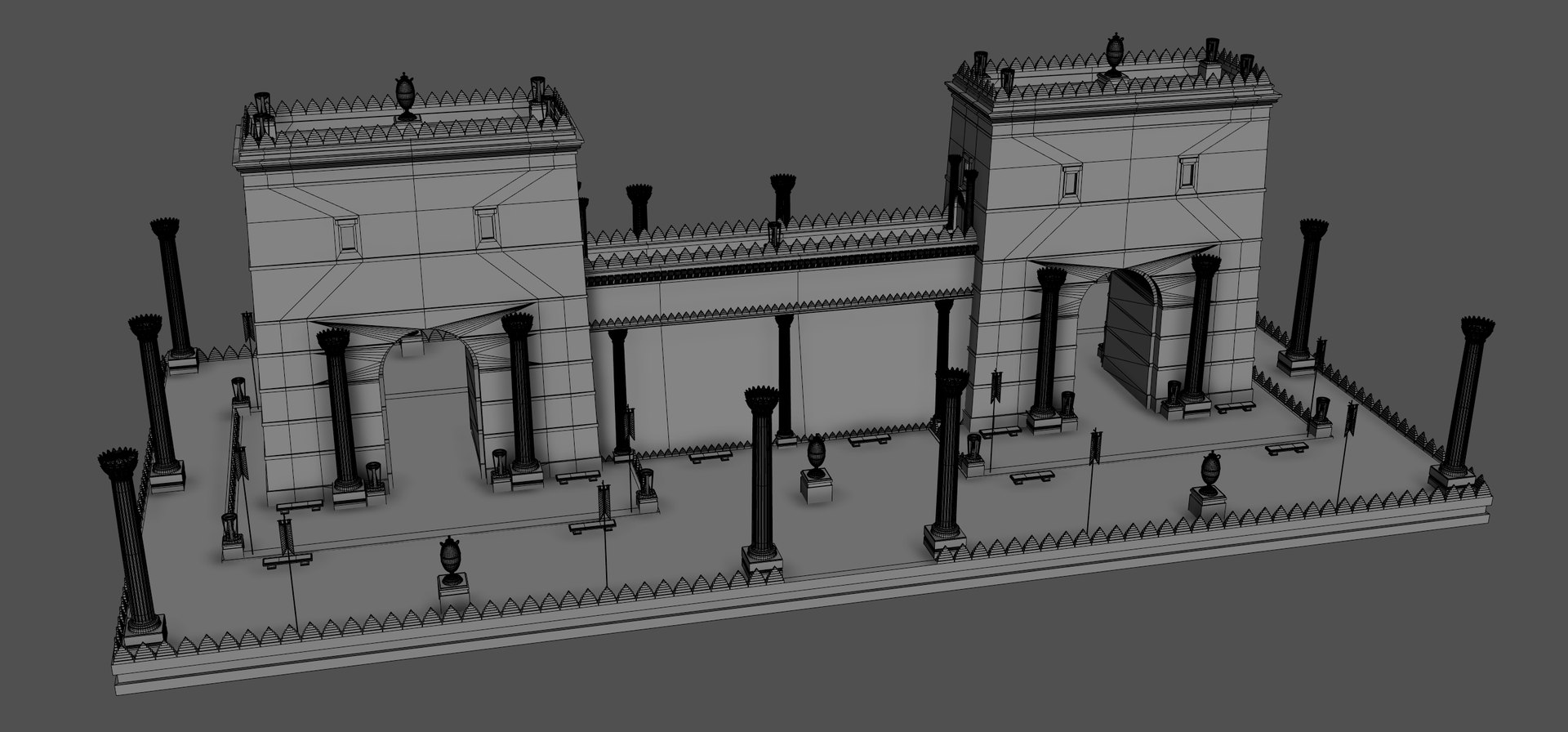 Wall Gate Towers Model - TurboSquid 2295145