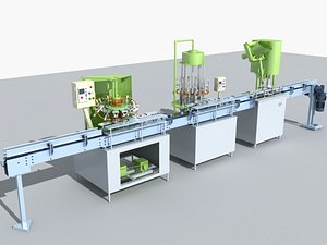 Industrial Equipment 12 - Fully Automated Bottled Beverage Production Line 3D model