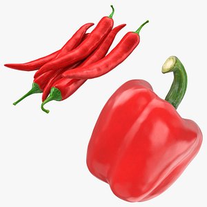 3D Red Pepper Collection 2