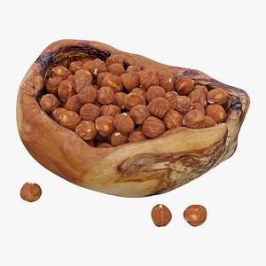 realistic hazelnuts bowl 3D model