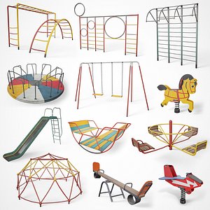 Collection of 15 Painted Playground Items
