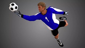 3D model Caucasian Football Soccer GoalKeeper