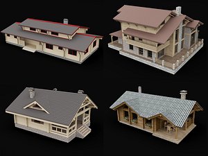 Traditional Wooden Log Cabin And Alpine Chalet Collection