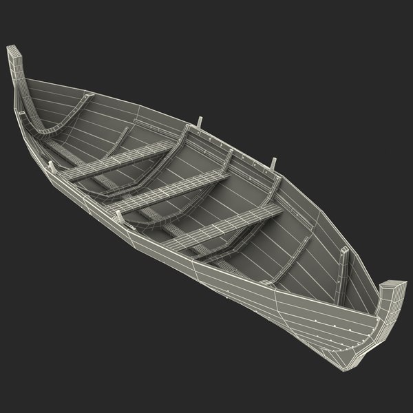 3d rowboat modeled model