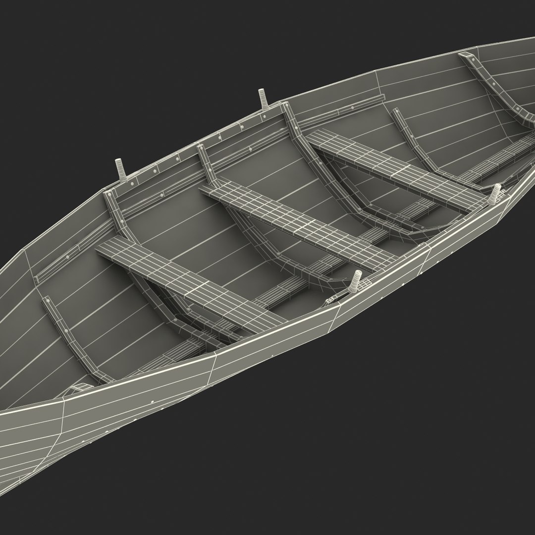 3d rowboat modeled model