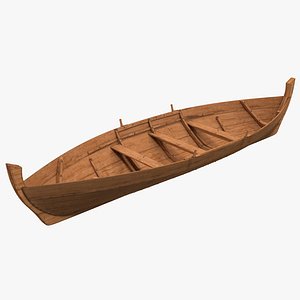 3d rowboat modeled model