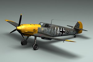 3d lwo wwii german bf109e fighter
