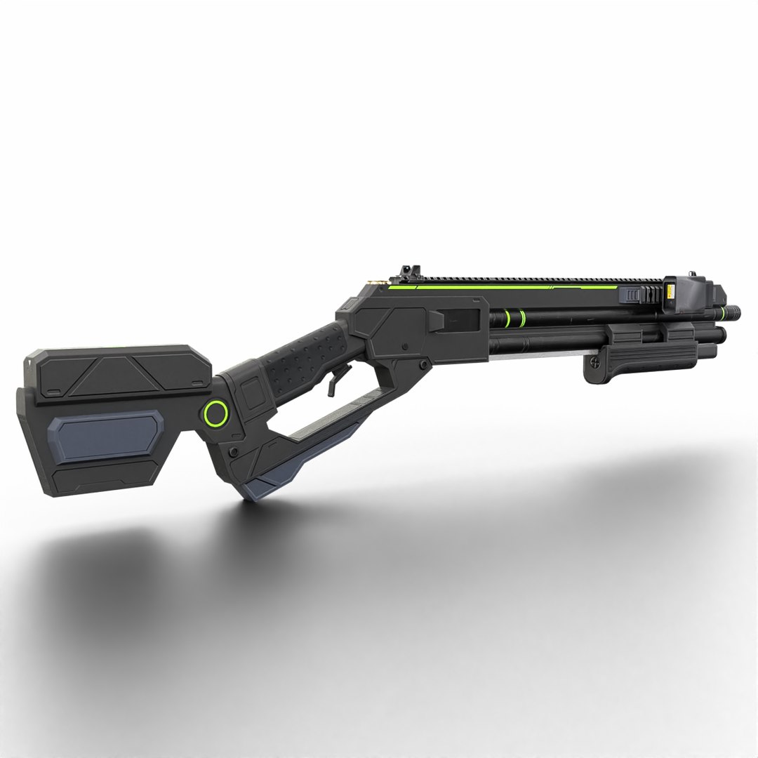 Low-Poly Sci-Fi Bullpup Rifle Futuristic Energy Weapon With Tactical ...