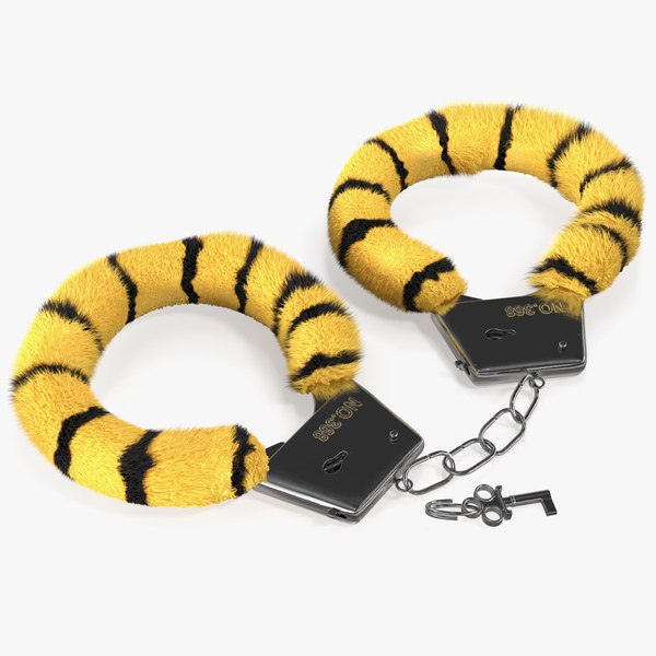 tiger handcuffs fur hand 3D model