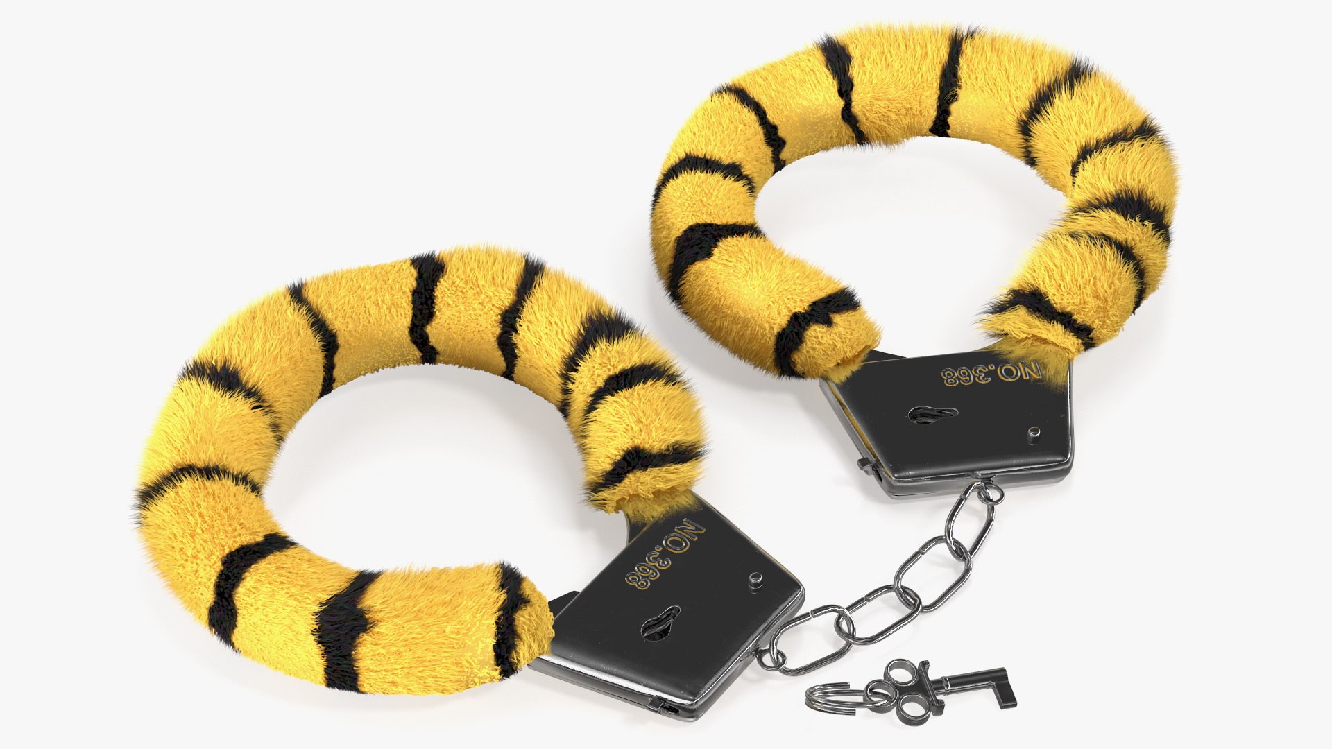 Fuzzy Tiger Handcuffs Fur 3D model preview
